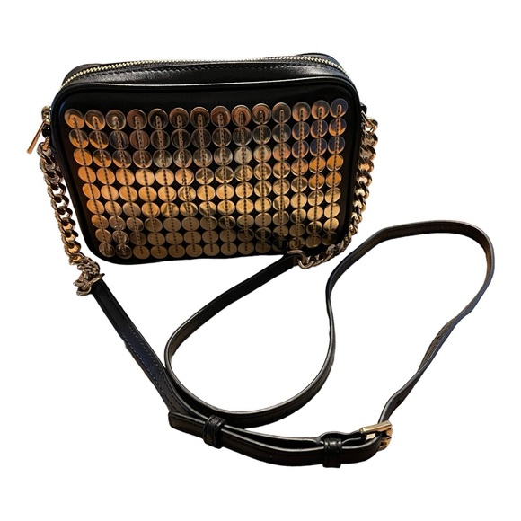 MICHAEL Michael Kors Black Leather and Sequins Crossbody Bag…What a Beauty - Picture 8 of 14